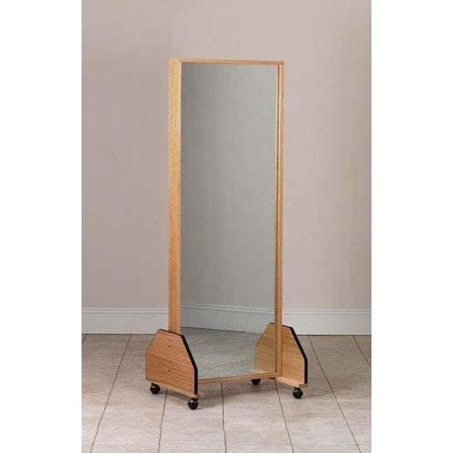 Portable Full-Length Mirror with Casters for Clinics & Therapy - 27" x 72"