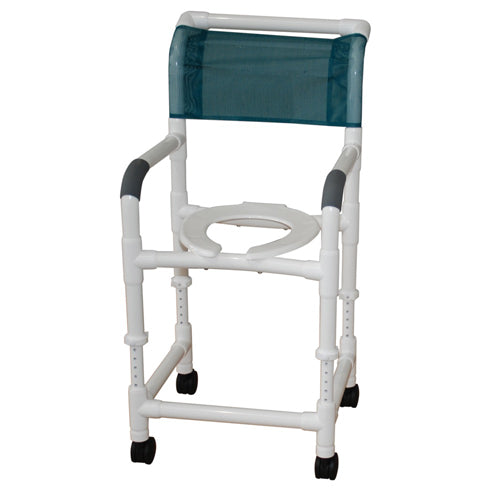 Adjustable Height Shower Chair with 3 Casters – 18” Seat Height (118-3-ADJ)