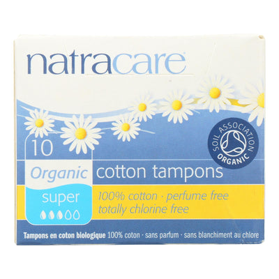 Natracare 100% Organic Cotton Tampons - Super - 10 Pack