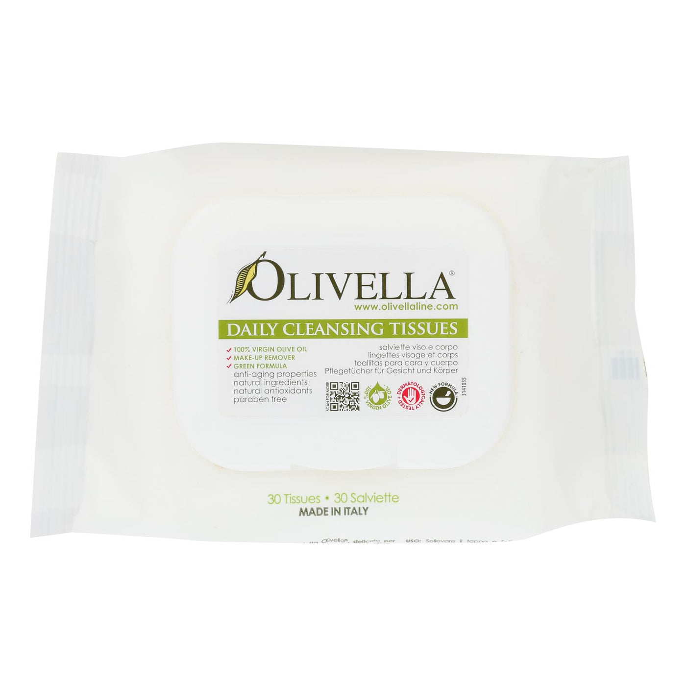 Olivella Daily Facial Cleansing Tissues - 30 Tissues