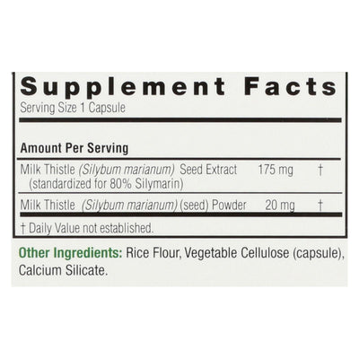 Nature's Answer - Milk Thistle Seed Extract - 120 Vegetarian Capsules