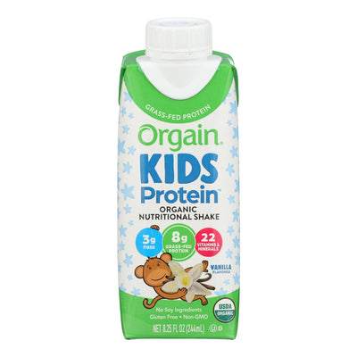 Orgain Organic Nutrition Shake - Vanilla Kids - 8.25 Fl Oz - Case Of 12