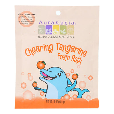 Aura Cacia - Cheering Foam Bath Tangerine And Sweet Orange Essential Oils - Case Of 6 - 2.5 Oz