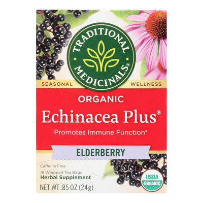 Traditional Medicinals Organic Echinacea Elder Herbal Tea - 16 Tea Bags