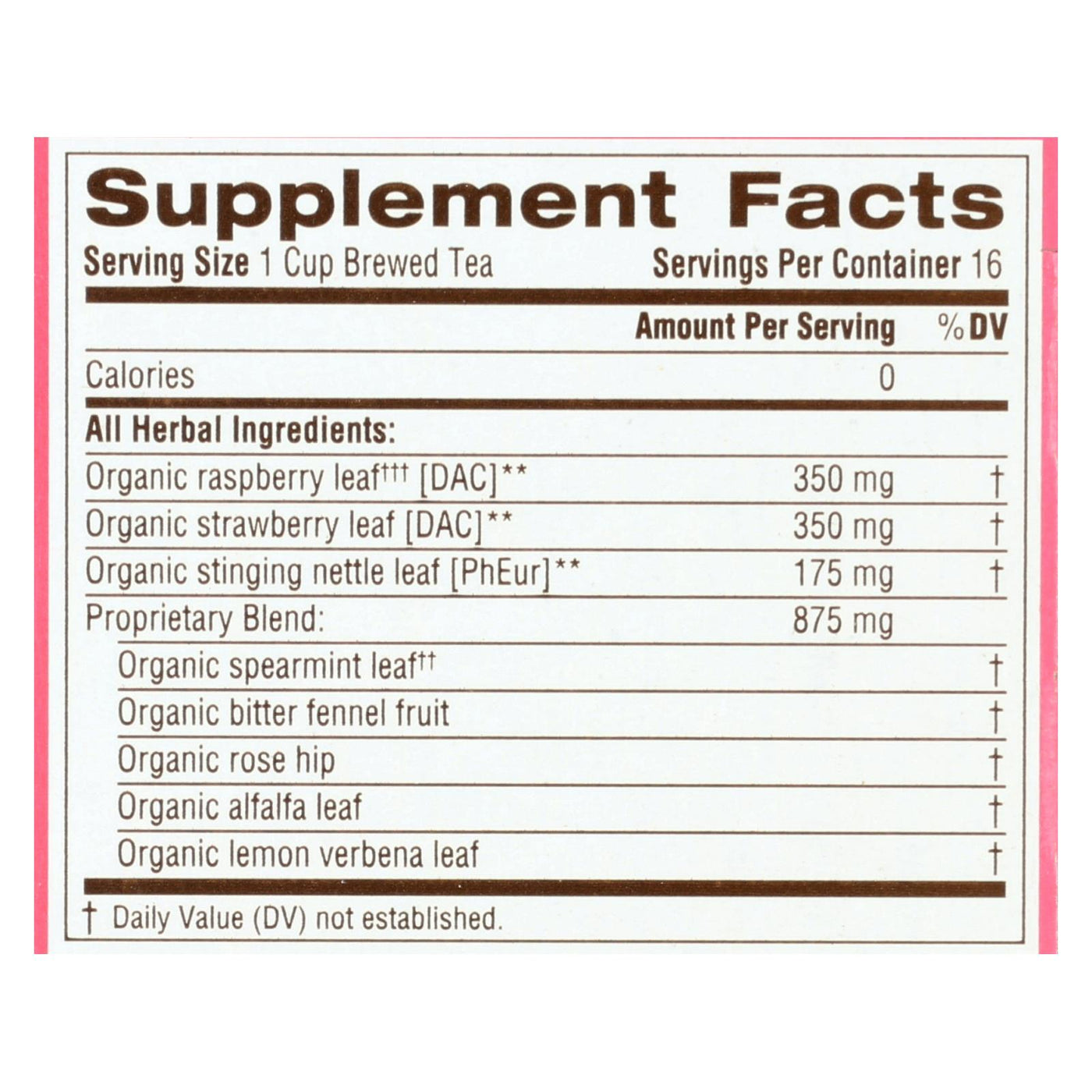 Traditional Medicinals Organic Pregnancy Tea - Caffeine Free - 16 Bags