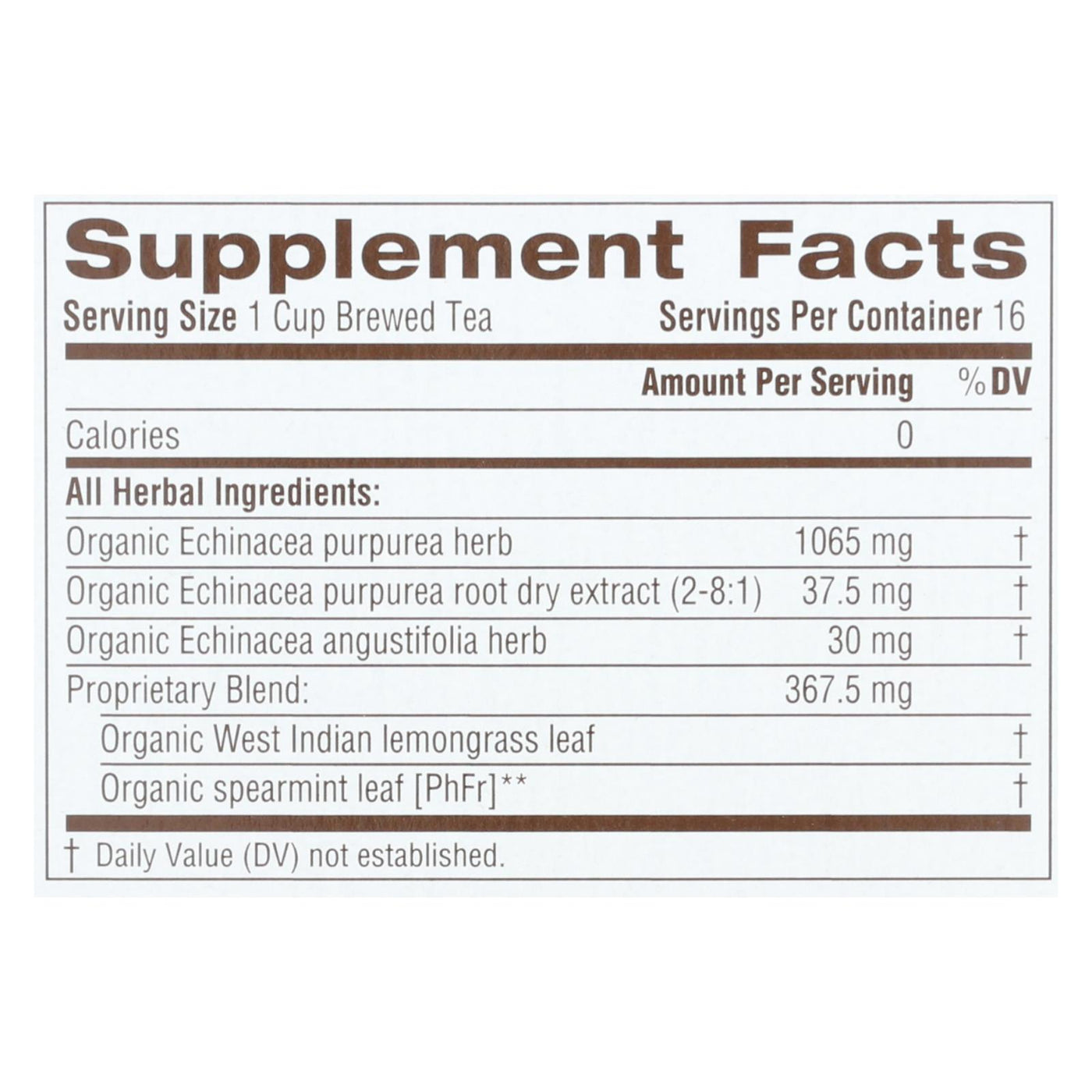 Traditional Medicinals Organic Echinacea Plus Tea - Caffeine Free - 16 Bags