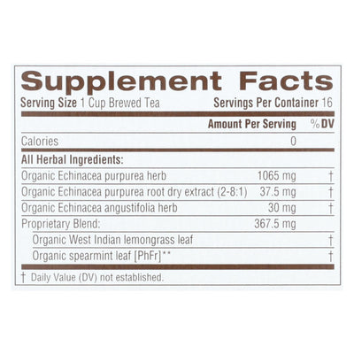 Traditional Medicinals Organic Echinacea Plus Tea - Caffeine Free - 16 Bags