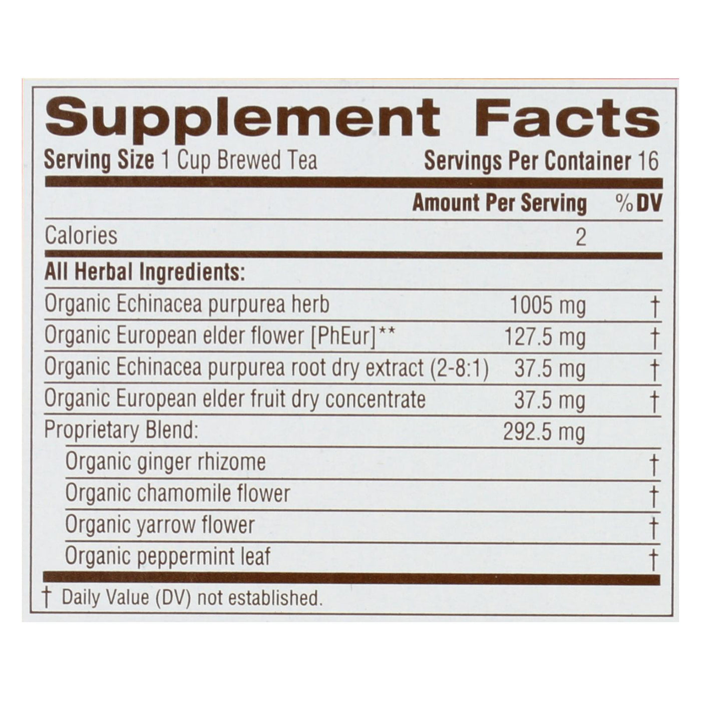 Traditional Medicinals Organic Echinacea Elder Herbal Tea - 16 Tea Bags