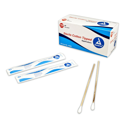 Sterile Cotton Tipped Applicators 6" – Box of 100