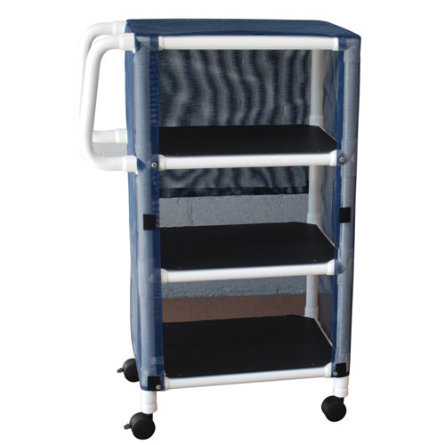 PVC Supply Cart with Ergonomic Handles – 75 lbs Weight Capacity per Shelf