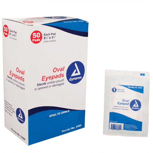 Sterile Oval Eye Pads – 2 5/8" x 1 5/8", 50 Pouches/Box