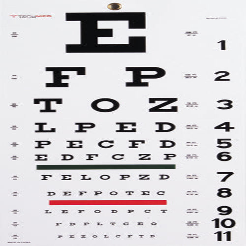 Snellen Eye Chart 22” L x 11” W