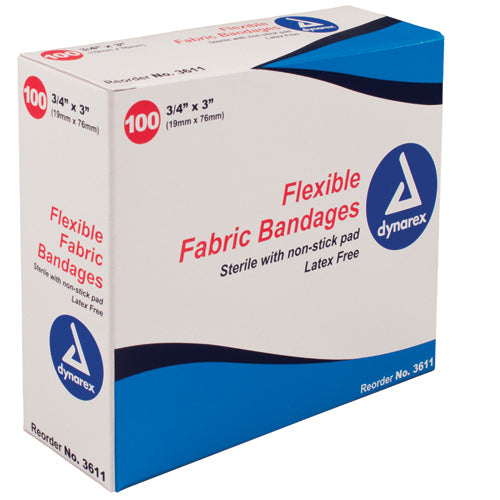 Sterile Flexible Fabric Bandages - Box of 100