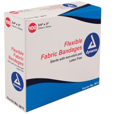 Sterile Flexible Fabric Bandages - Box of 100
