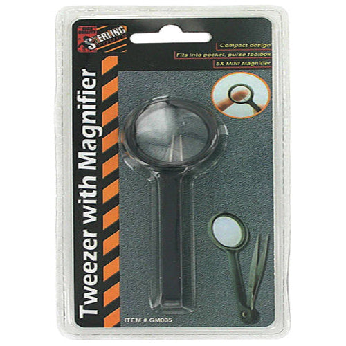 3-Inch Forceps with Magnifier – Retail Pack