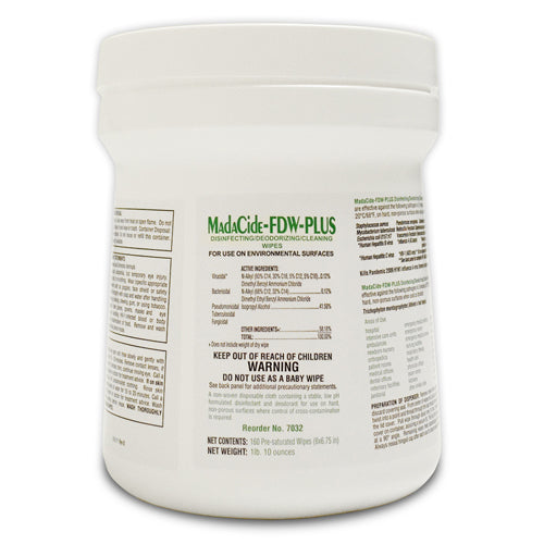 MadaCide-FDW-Plus Disinfectant Wipes – Tub of 160