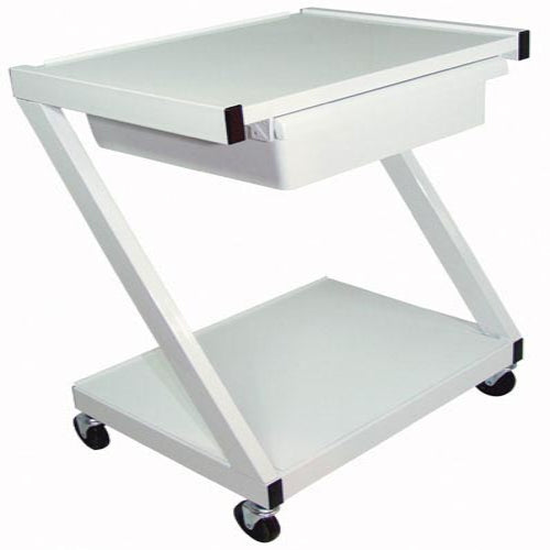 Z-Cart Steel with Drawer - White