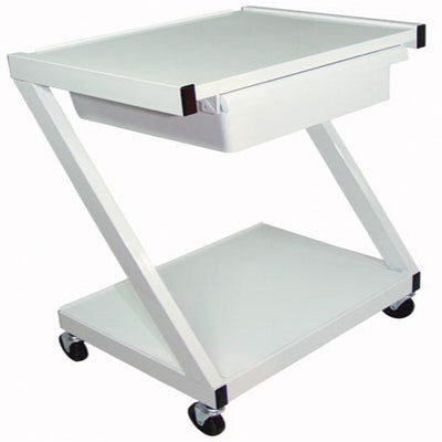 Z-Cart Steel with Drawer - White