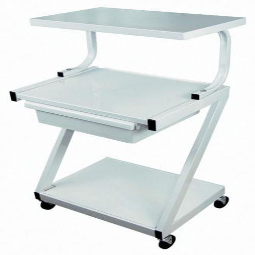 Z-Cart Steel with Drawer - White