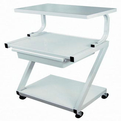 Z-Cart Steel with Drawer - White