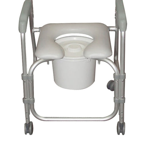 Aluminum Shower Chair Commode with Casters – Knockdown