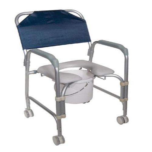 Aluminum Shower Chair Commode with Casters – Knockdown