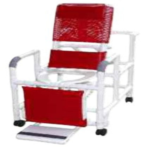 Reclining Shower Chair with Deluxe Elongated Commode Seat – PVC