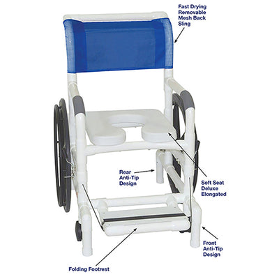 PVC Multi-Purpose Shower Chair with Wheels