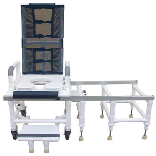 Tilt-N-Space PVC Shower Chair & Transfer Bench Combo with Sliding Seat