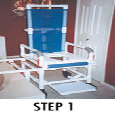 Tilt-N-Space PVC Shower Chair & Transfer Bench Combo with Sliding Seat