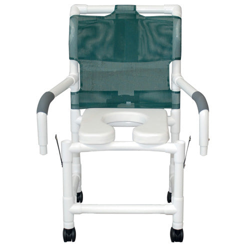Shower Chair with Deluxe Soft Elongated Seat & Dual Drop Arms