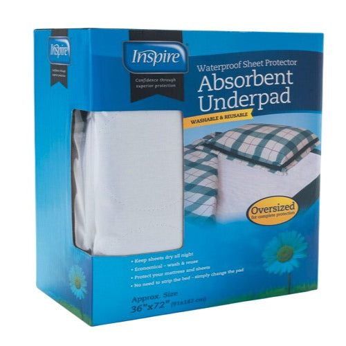 Inspire Reusable Absorbent Underpad – Oversized 36 x 72 Inch
