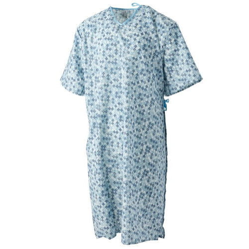 Patient Gown – One Size Fits Most (OSFM) Royale 2-Tone Print