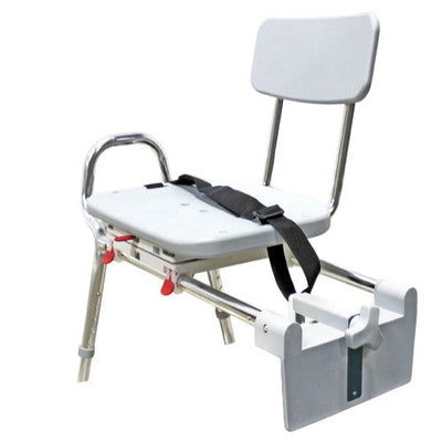 Snap-N-Save Sliding Tub-Mount Transfer Bench with Swivel Seat