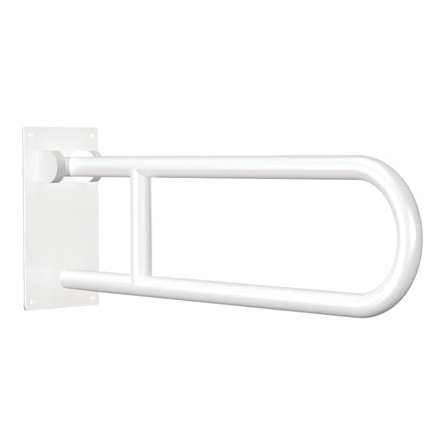 Flip-Up Grab Bar – White Powder Coated, Standard Size