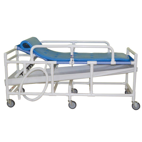 PVC Shower Stretcher with 3-Position Elevating Headrest – Gurney Style
