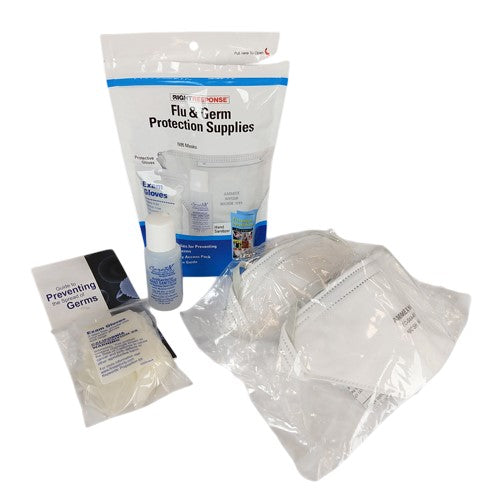 N95 Mask Germ Protection Kit – 2 Masks, Hand Sanitizer & 1 Pair Gloves