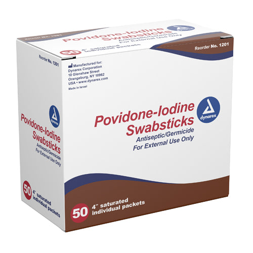 Povidone Iodine Swabsticks – Box of 50