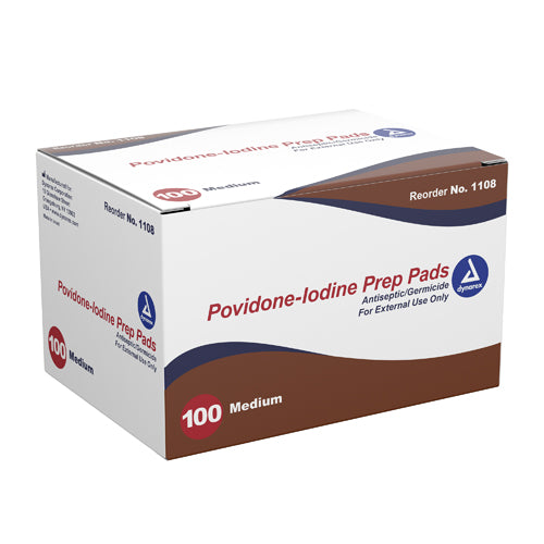 Povidone Iodine Prep Pads – Box of 100