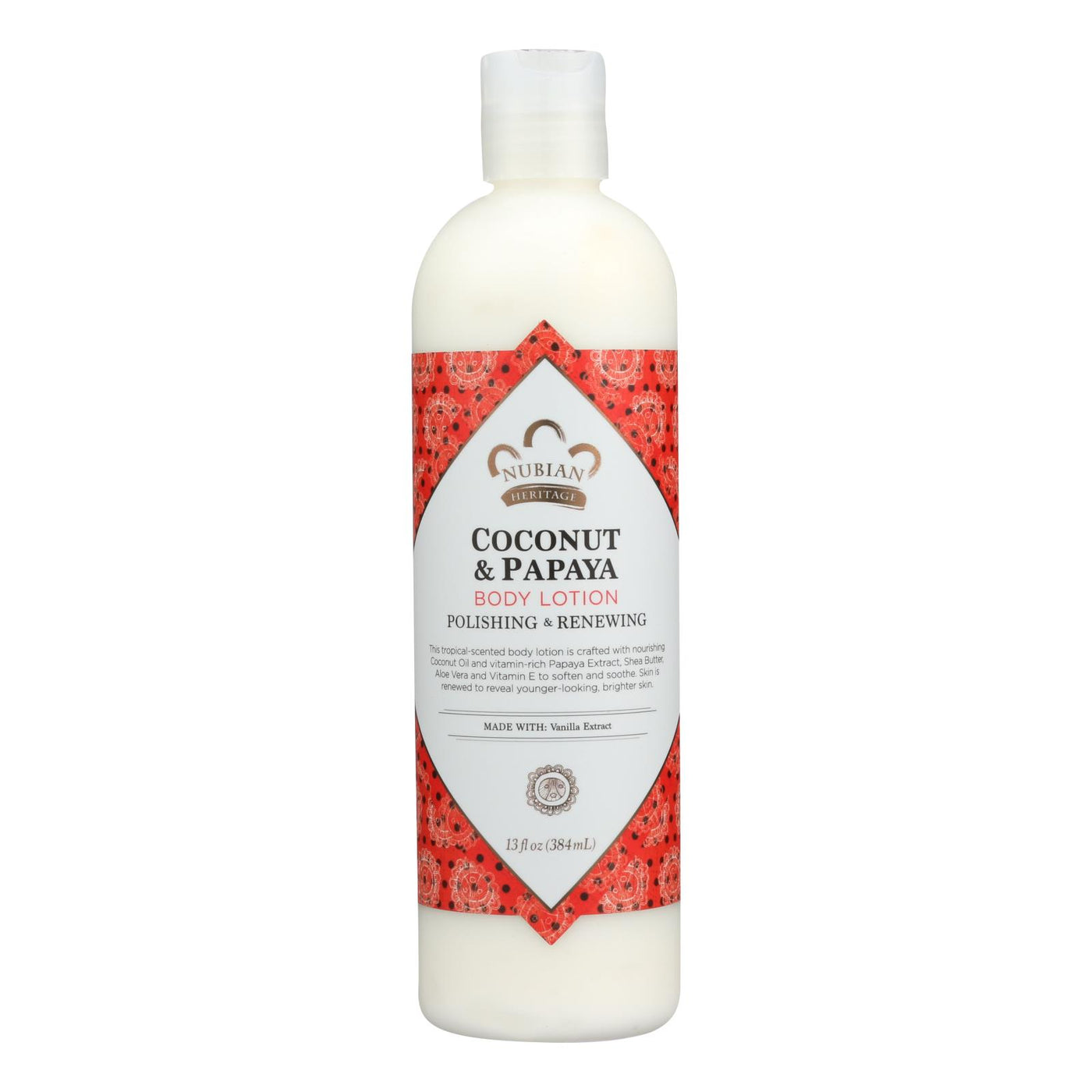 Nubian Heritage Lotion - Coconut And Papaya - 13 Oz