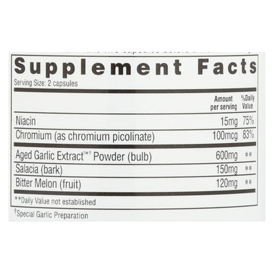 Kyolic - Aged Garlic Extract Blood Sugar Balance - 100 Capsules