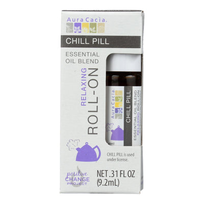 Aura Cacia - Roll On Essential Oil - Chill Pill - Case Of 4 - .31 Fl Oz