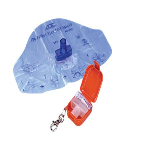 Adsafe CPR Face Shield Plus with Mouthpiece & One-Way Valve – Orange