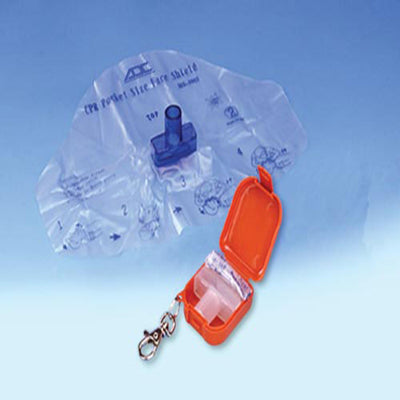 Adsafe CPR Face Shield Plus with Mouthpiece & One-Way Valve – Orange