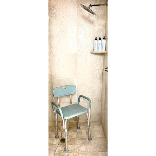 Bathroom Perfect Shower Chair with Backrest & Padded Arms – Case of 2