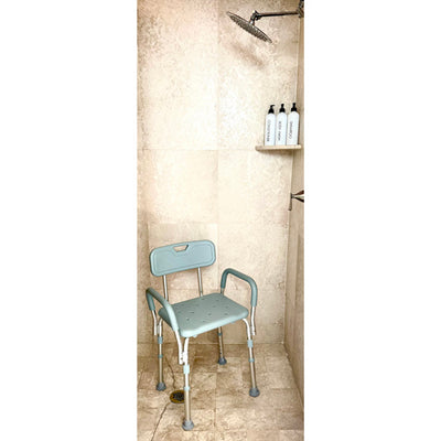 Bathroom Perfect Shower Chair with Backrest & Padded Arms – Case of 2