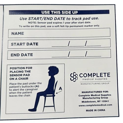 Blue Jay ALARM ALERT Chair Sensor Pad 7" x 15" – 1  Year