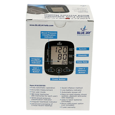 Blue Jay Perfect Measure Simple Fully Automatic BP Monitor