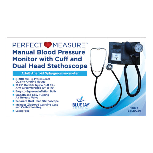 Blue Jay Perfect Measure Manual Blood Pressure Unit with Stethoscope