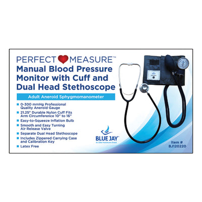 Blue Jay Perfect Measure Manual Blood Pressure Unit with Stethoscope